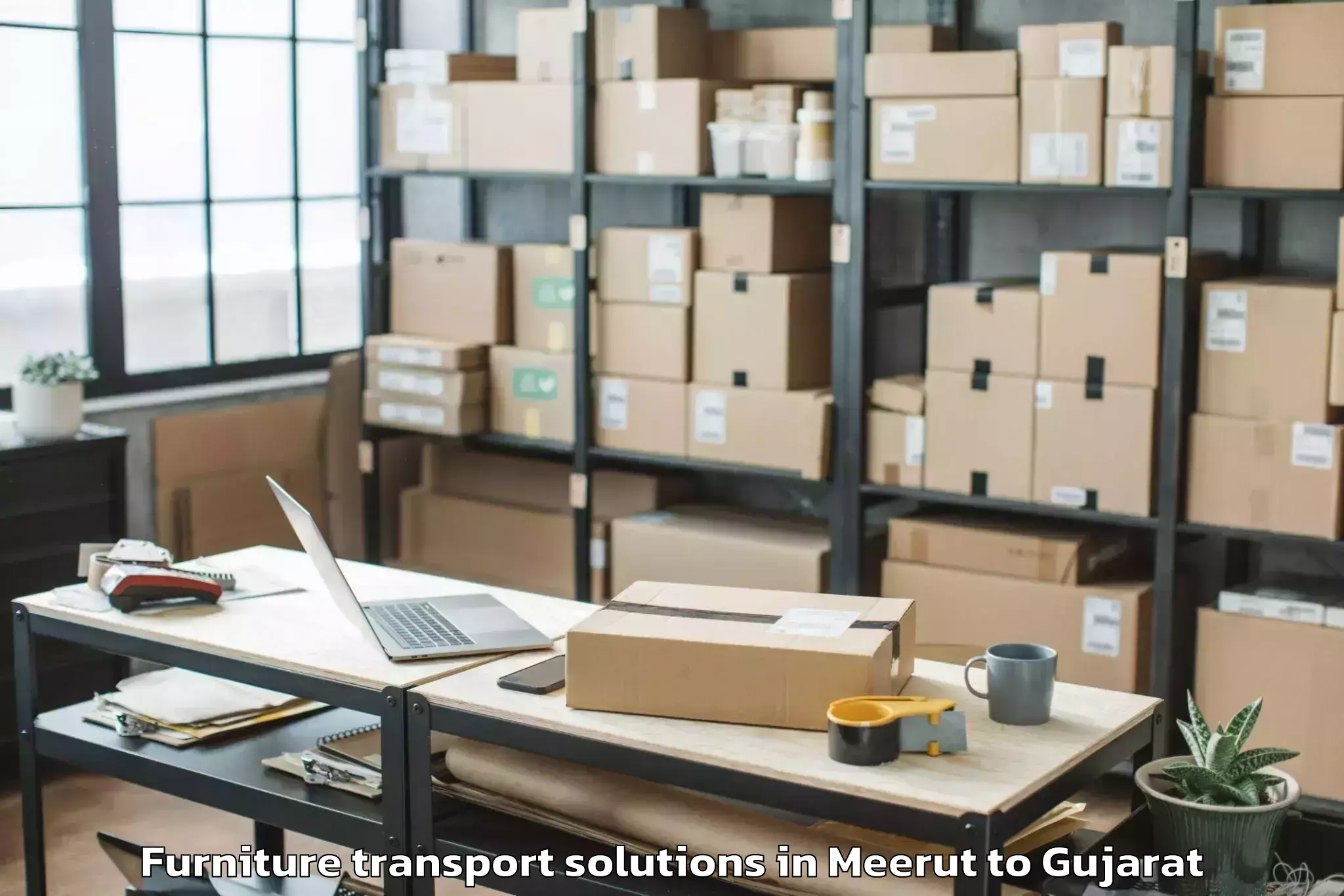 Meerut to Bilimora Furniture Transport Solutions Booking